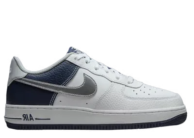Nike Air Force 1 Low White Silver Navy (GS)