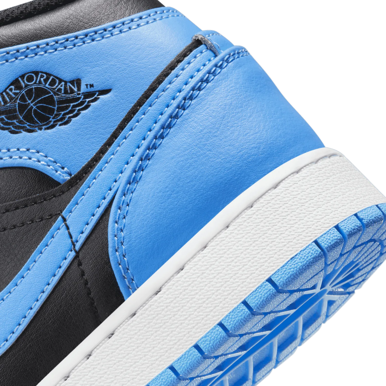 Air Jordan 1 Mid Black University Blue (GS) image 7