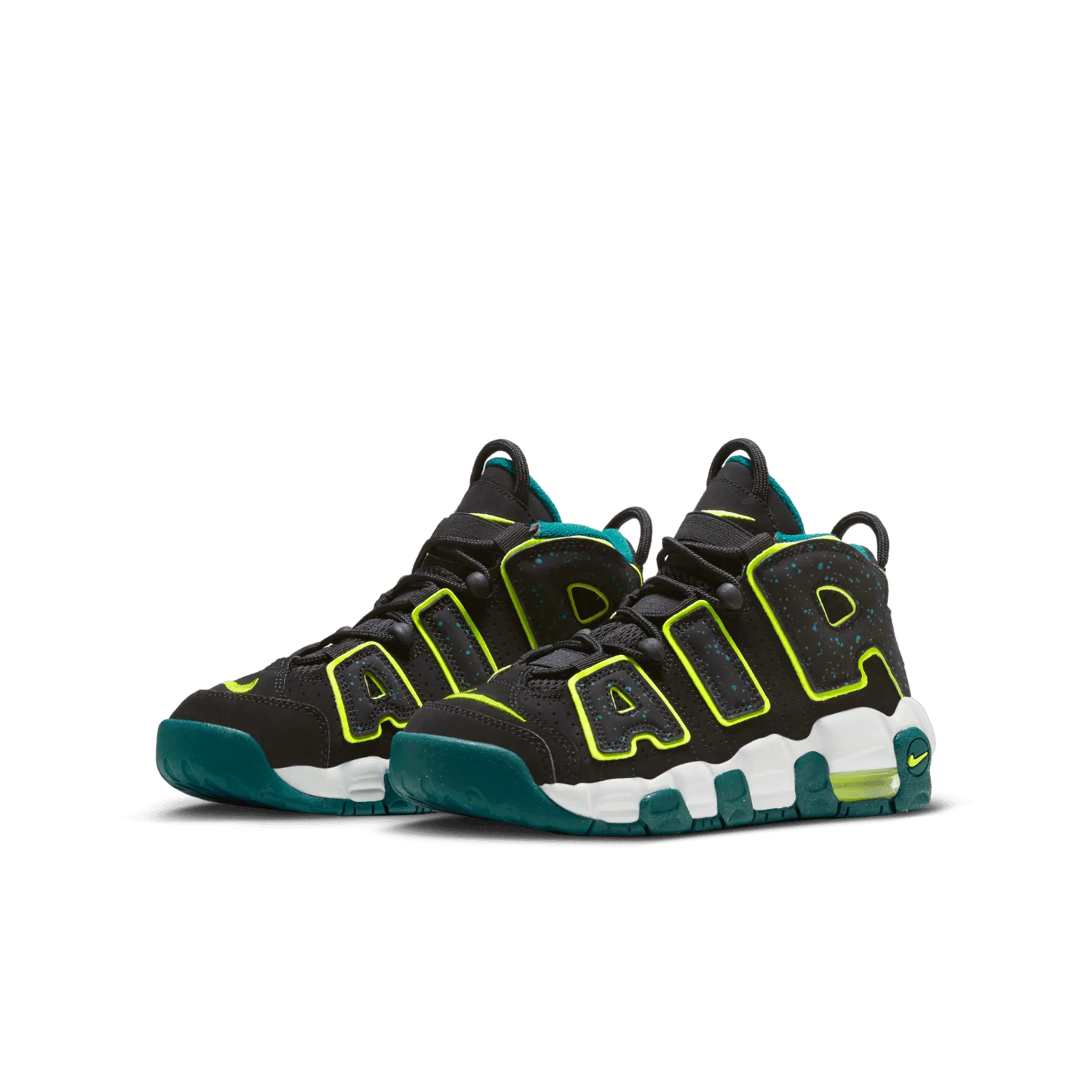 Nike Air More Uptempo Black Volt Geode Teal (GS) image 4