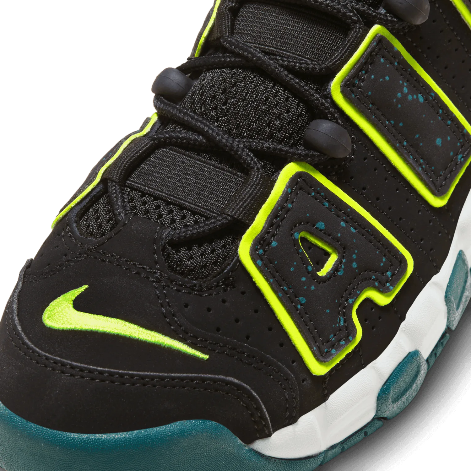 Nike Air More Uptempo Black Volt Geode Teal (GS) image 6