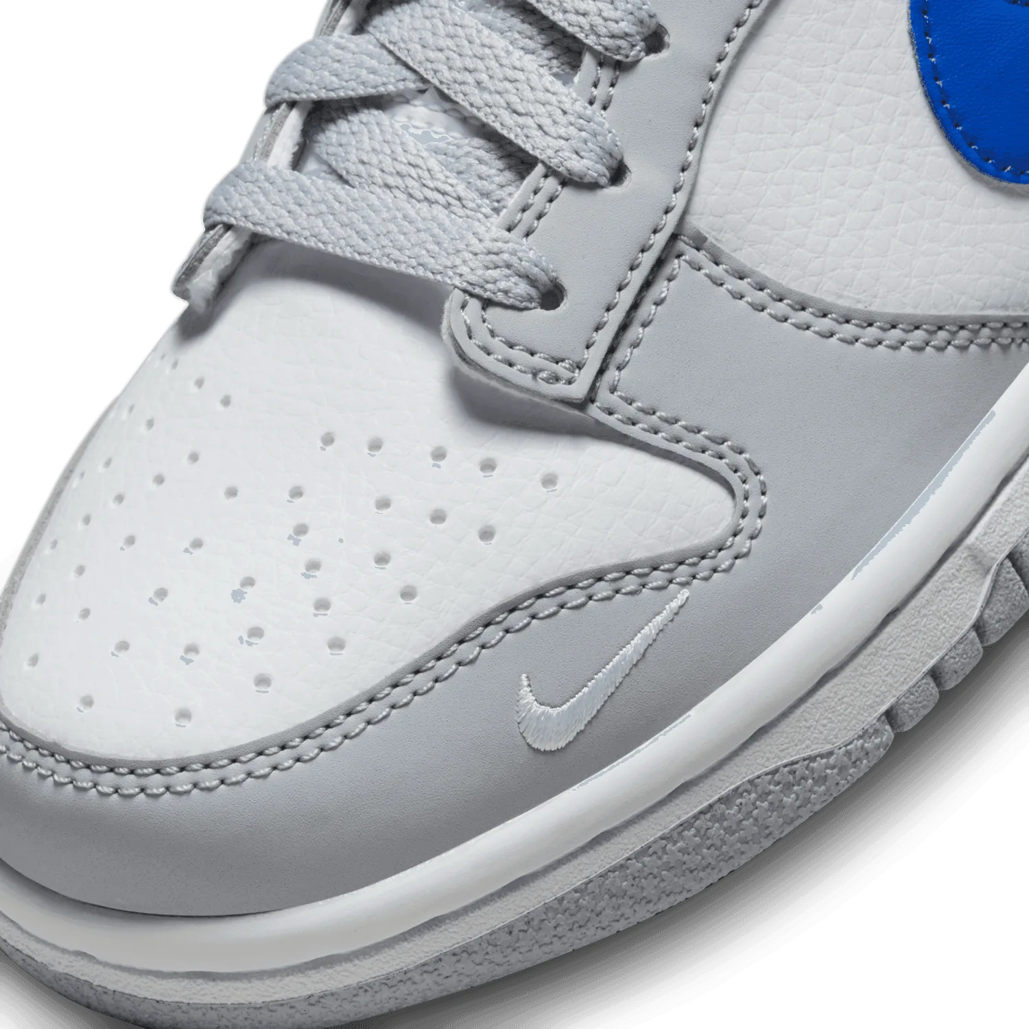 Nike Dunk Low Mini Swoosh Wolf Grey Game Royal (GS) image 6