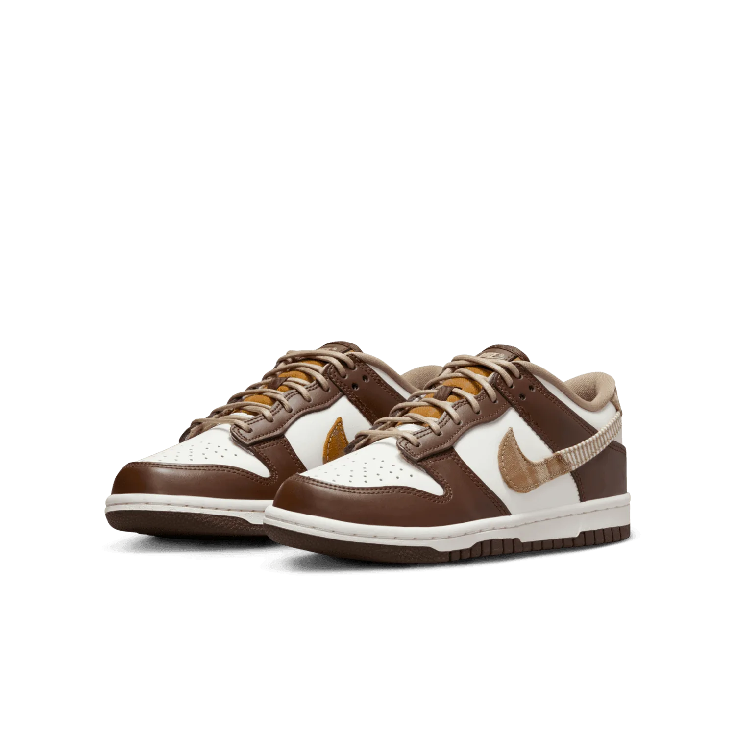 Nike Dunk Low Leather Plaid Brown (GS) image 3