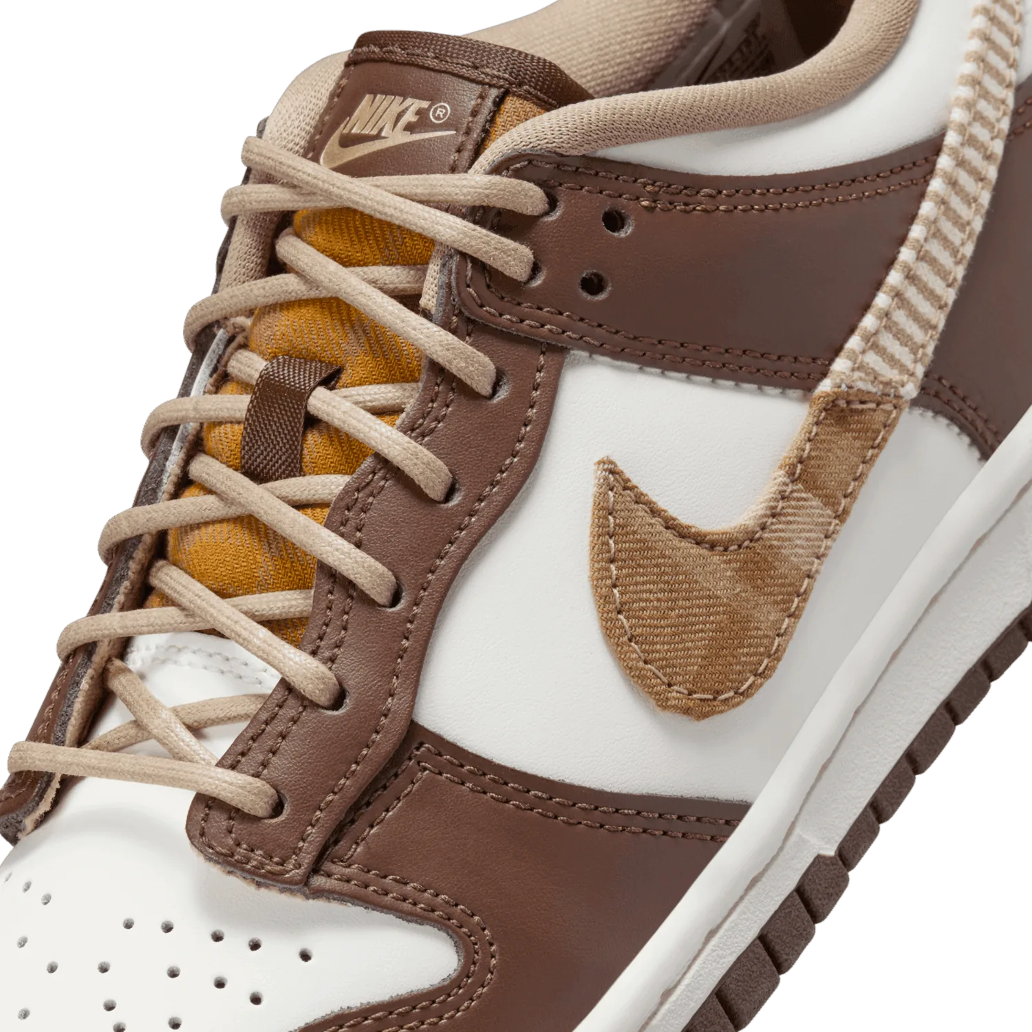 Nike Dunk Low Leather Plaid Brown (GS) image 5