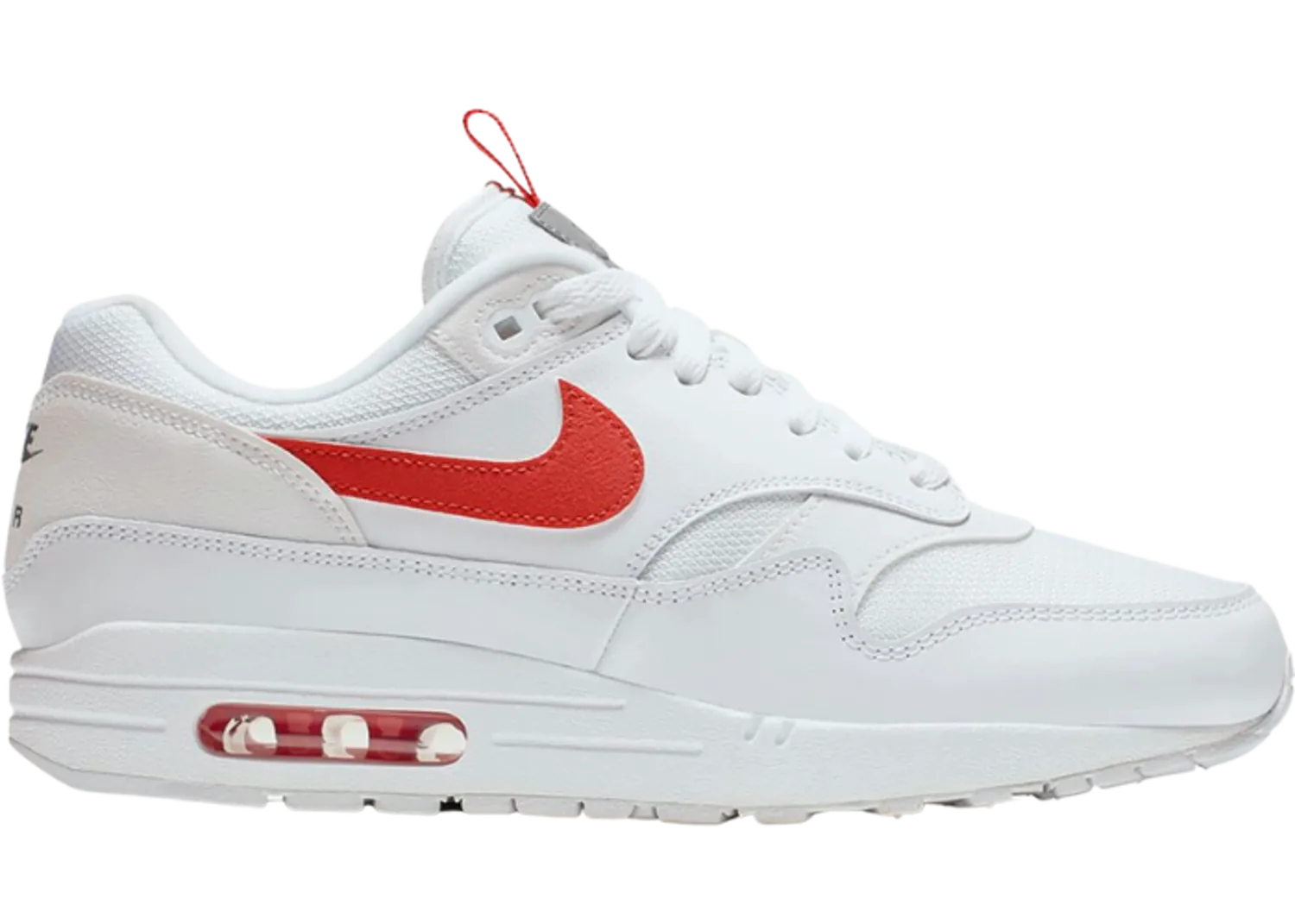 Nike Air Max 1 Tongue Tab White Team Orange