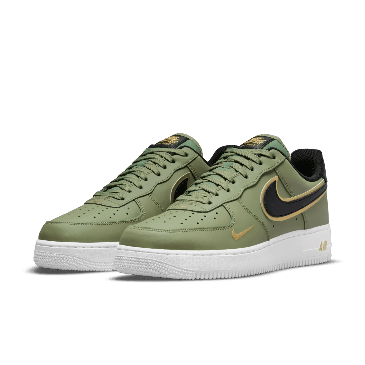 Nike Air Force 1 Low '07 LV8 Double Swoosh Olive Gold Black image 4