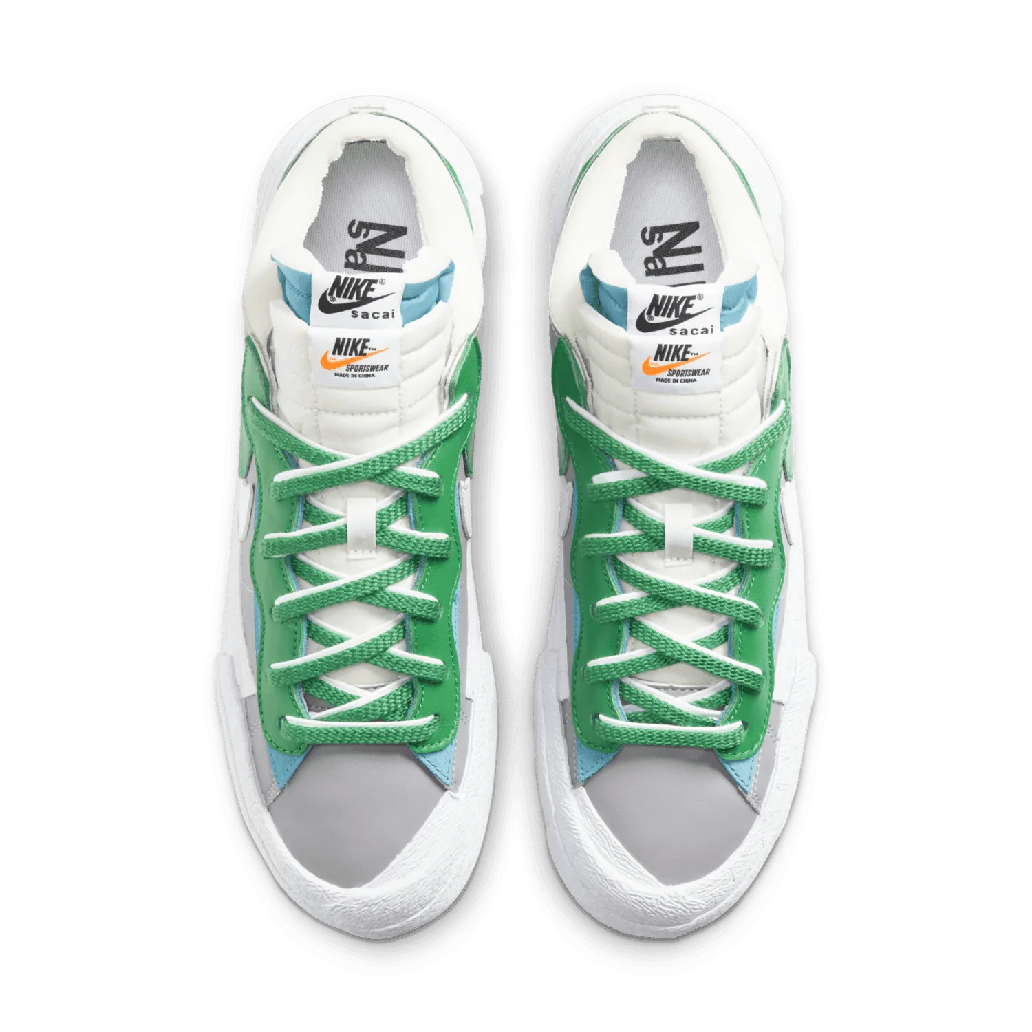 Nike Blazer Low sacai Medium Gray Classic Green image 5