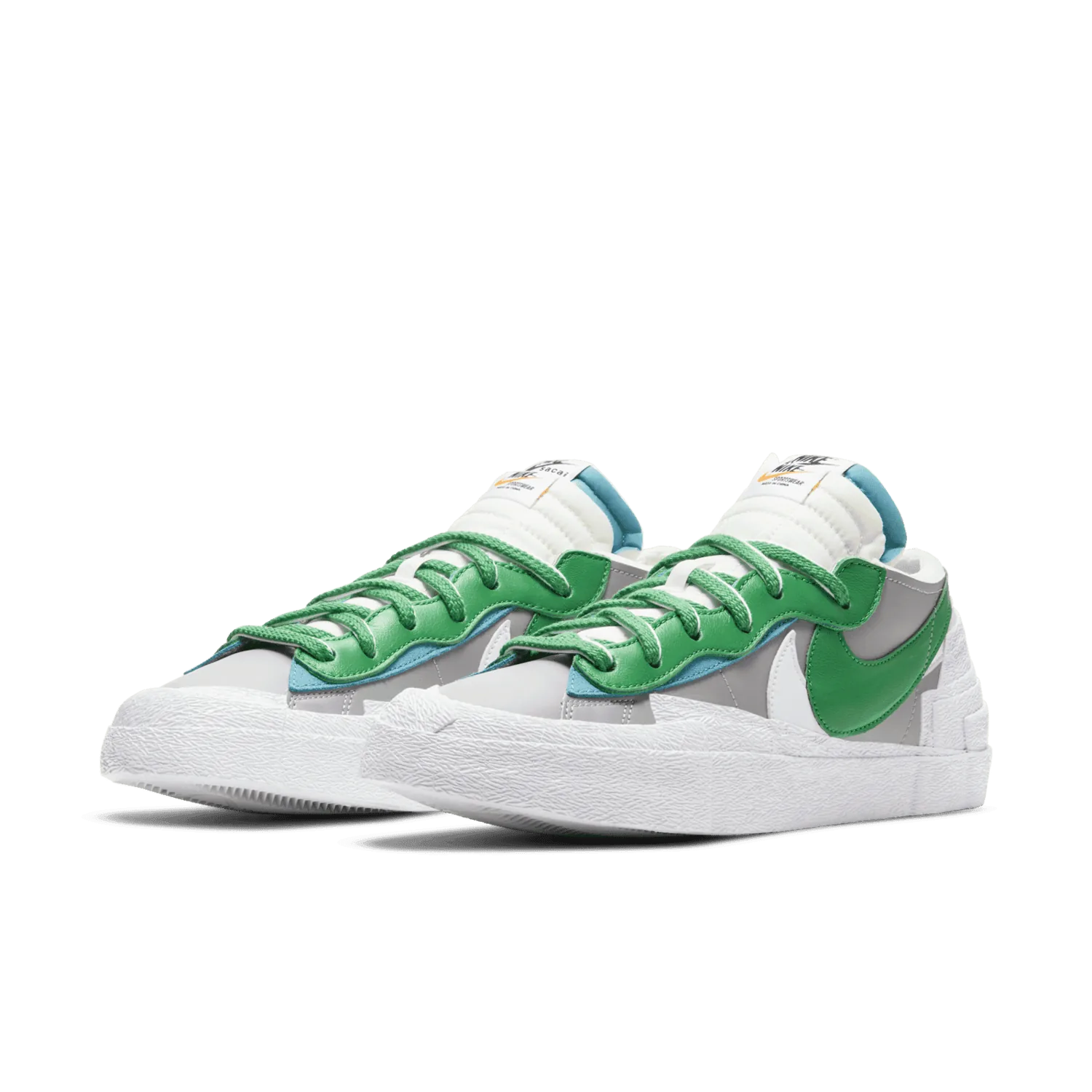 Nike Blazer Low sacai Medium Gray Classic Green image 6
