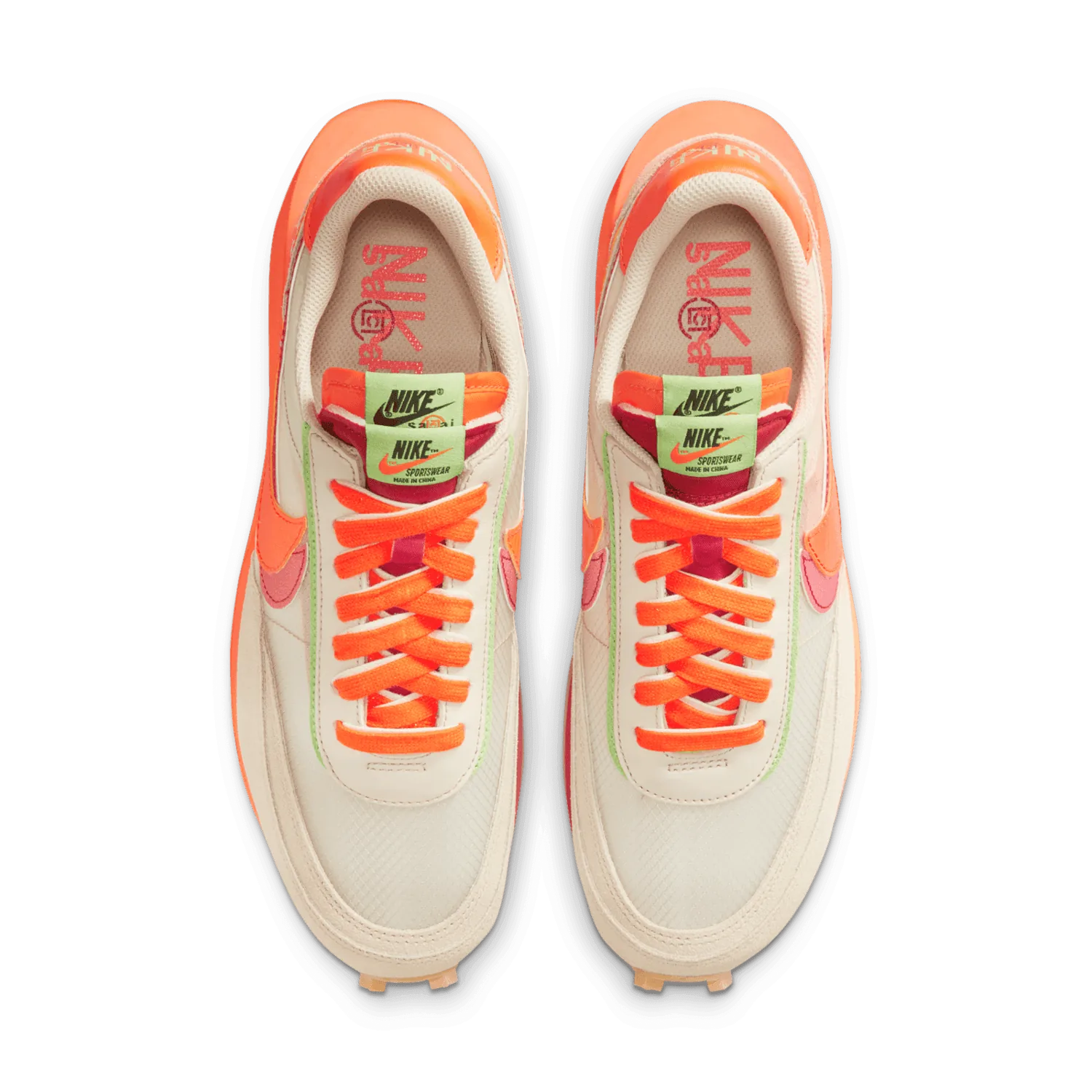 Nike LD Waffle sacai CLOT Net Orange Blaze image 3