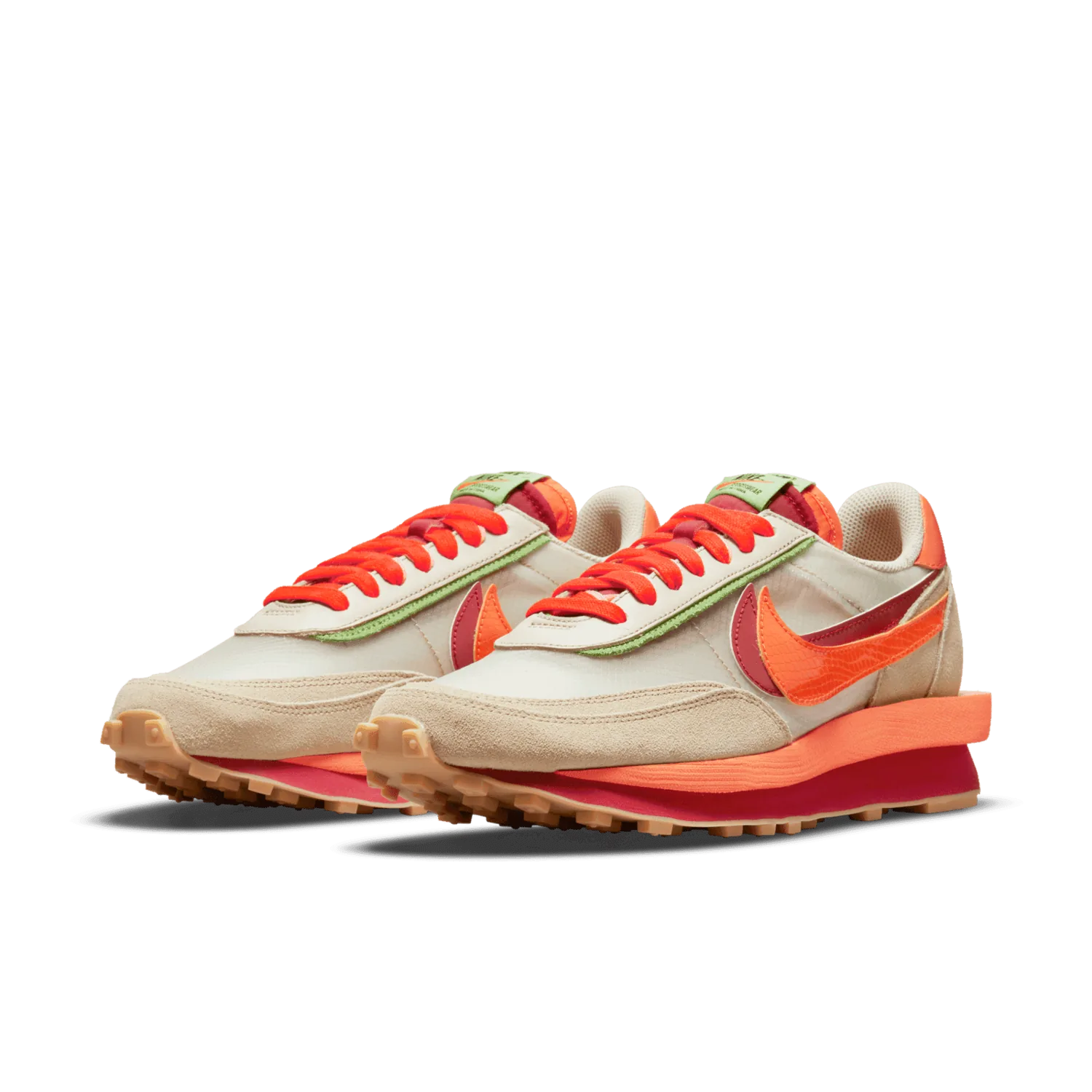 Nike LD Waffle sacai CLOT Net Orange Blaze image 4