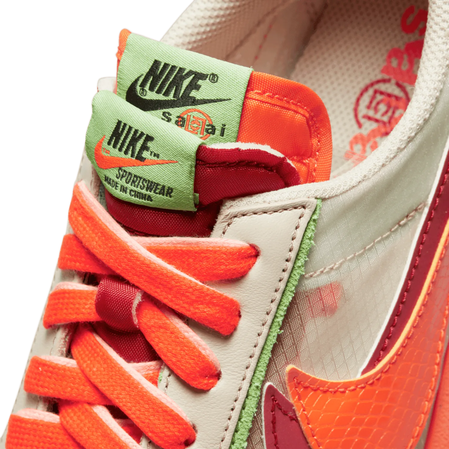 Nike LD Waffle sacai CLOT Net Orange Blaze image 8