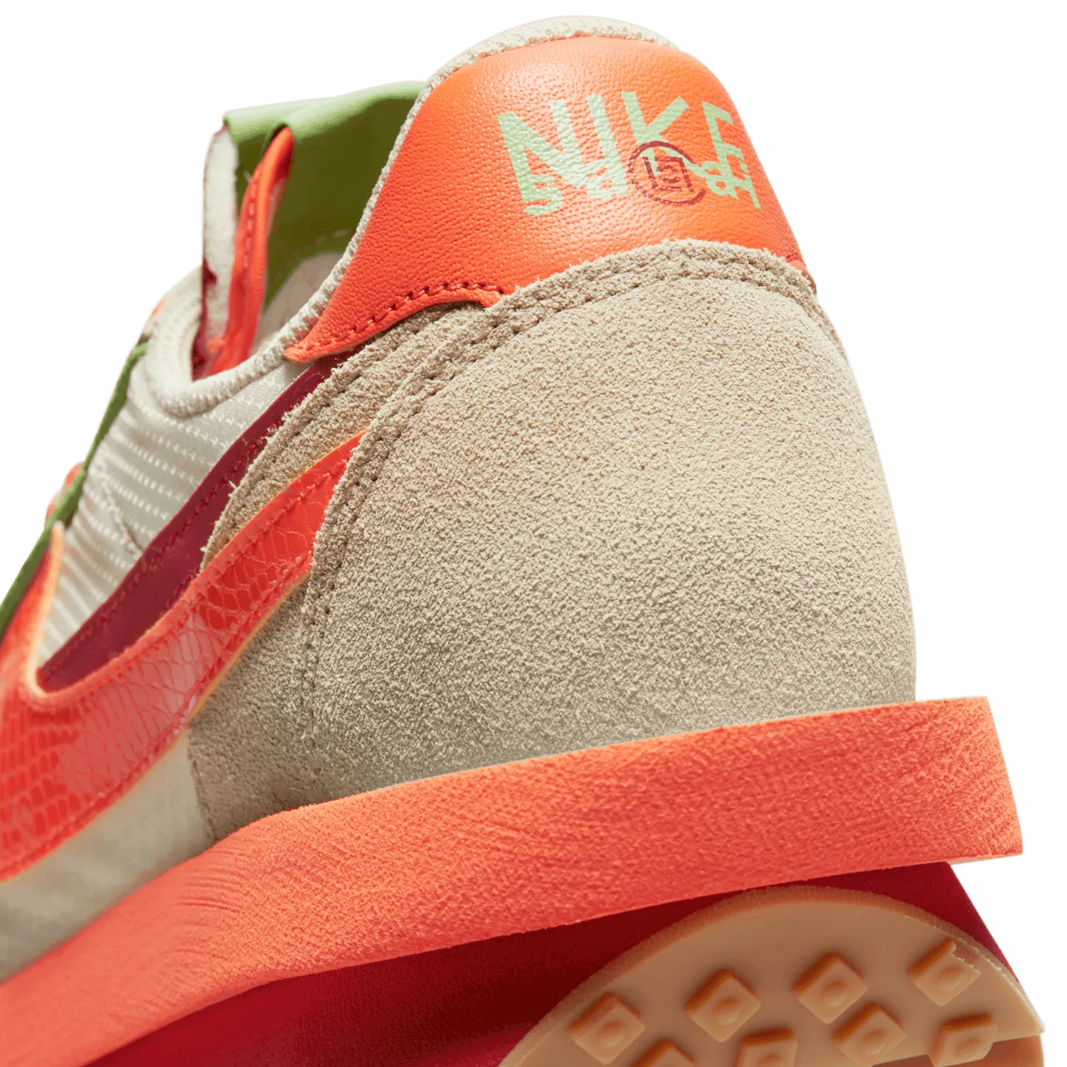 Nike LD Waffle sacai CLOT Net Orange Blaze image 9