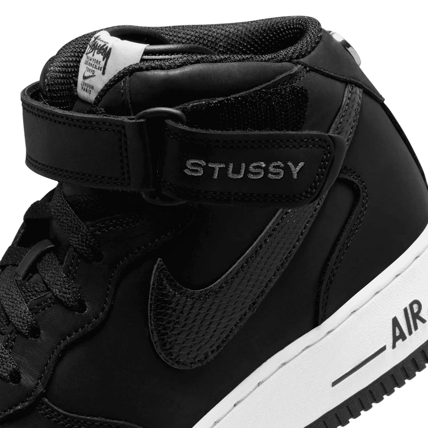 Nike Air Force 1 Mid Stussy Black White image 10