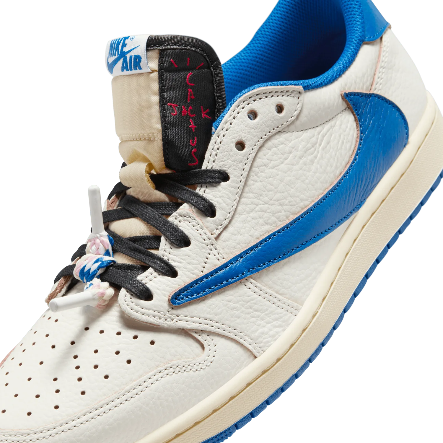 Air Jordan 1 Retro Low OG fragment design Travis Scott Sail Military Blue image 2