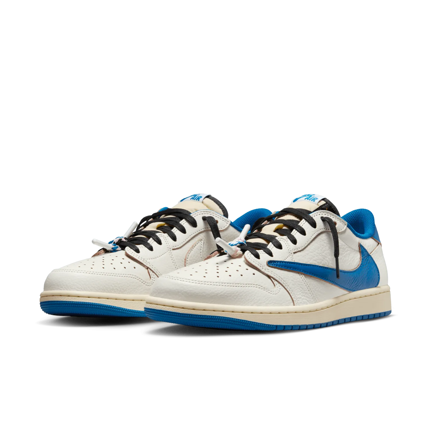 Air Jordan 1 Retro Low OG fragment design Travis Scott Sail Military Blue image 5
