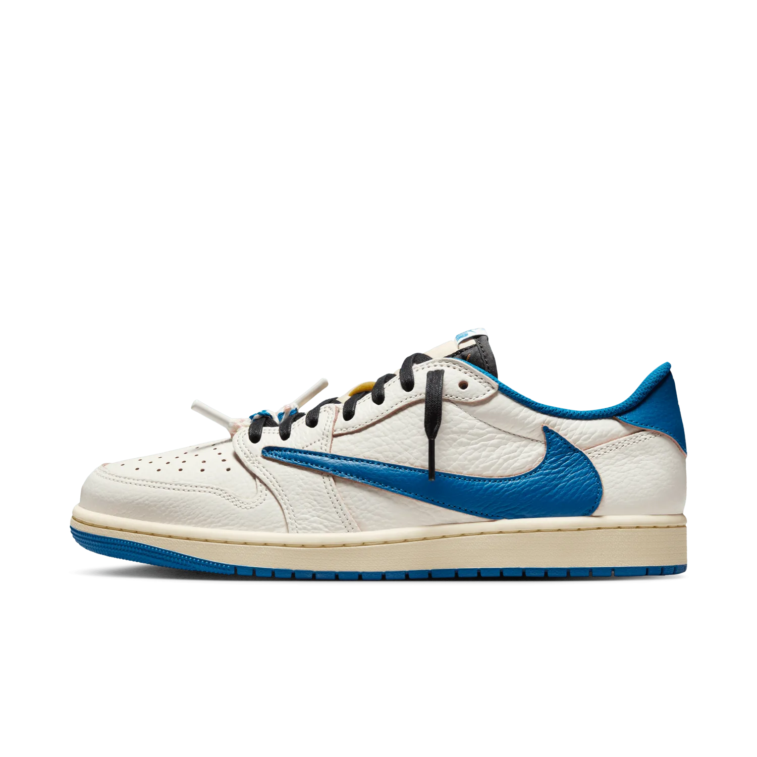 Air Jordan 1 Retro Low OG fragment design Travis Scott Sail Military Blue image 8