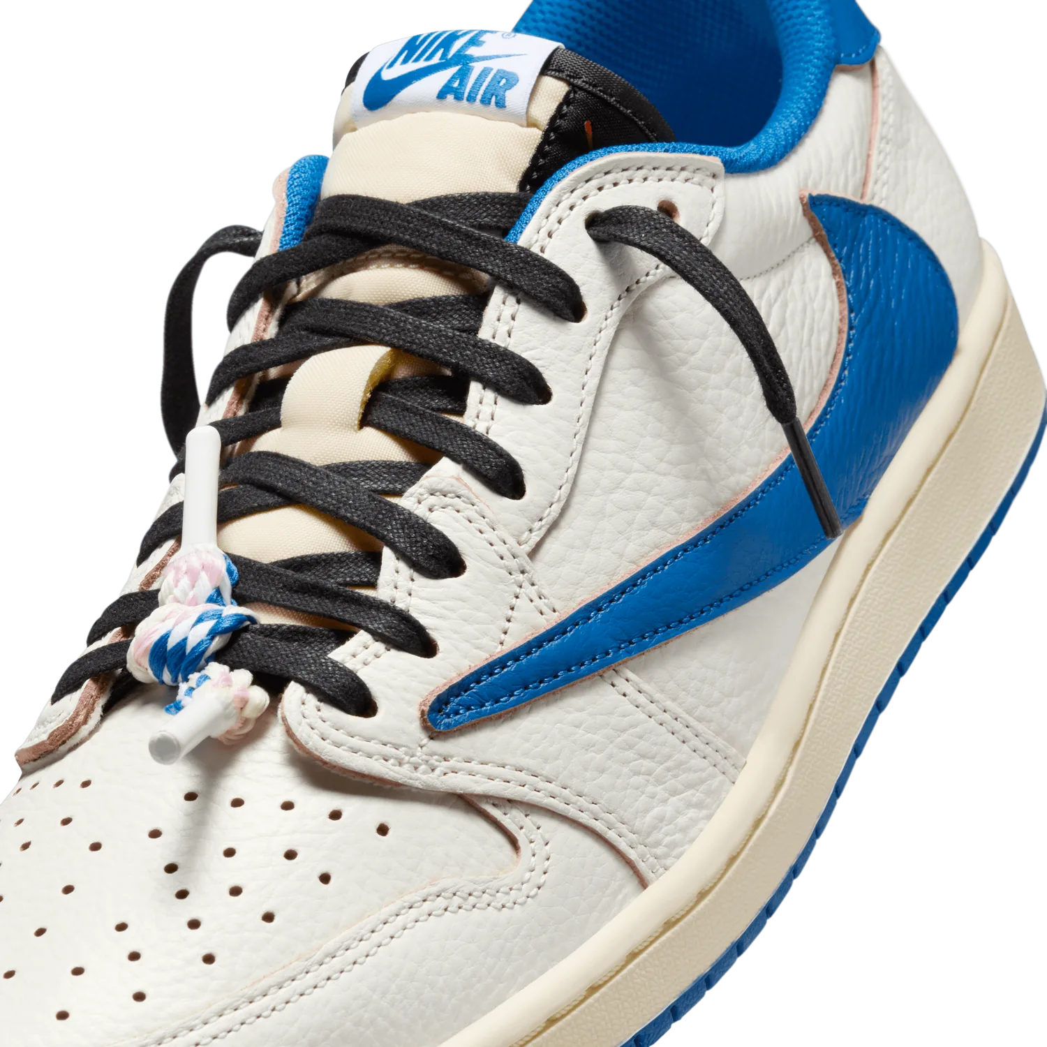 Air Jordan 1 Retro Low OG fragment design Travis Scott Sail Military Blue image 11