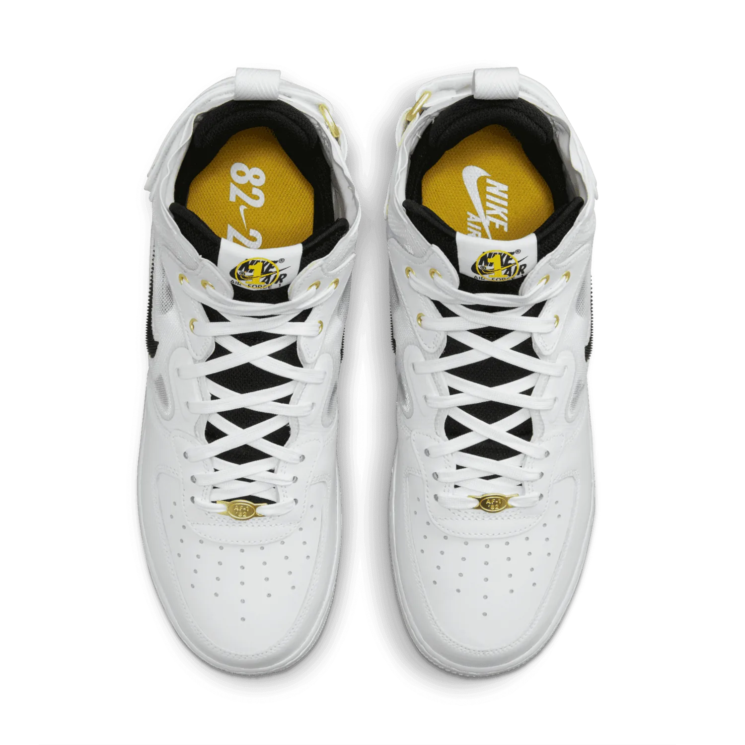 Nike Air Force 1 Mid React White Black Yellow Ochre image 3