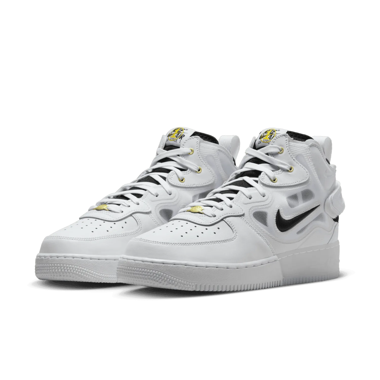 Nike Air Force 1 Mid React White Black Yellow Ochre image 4