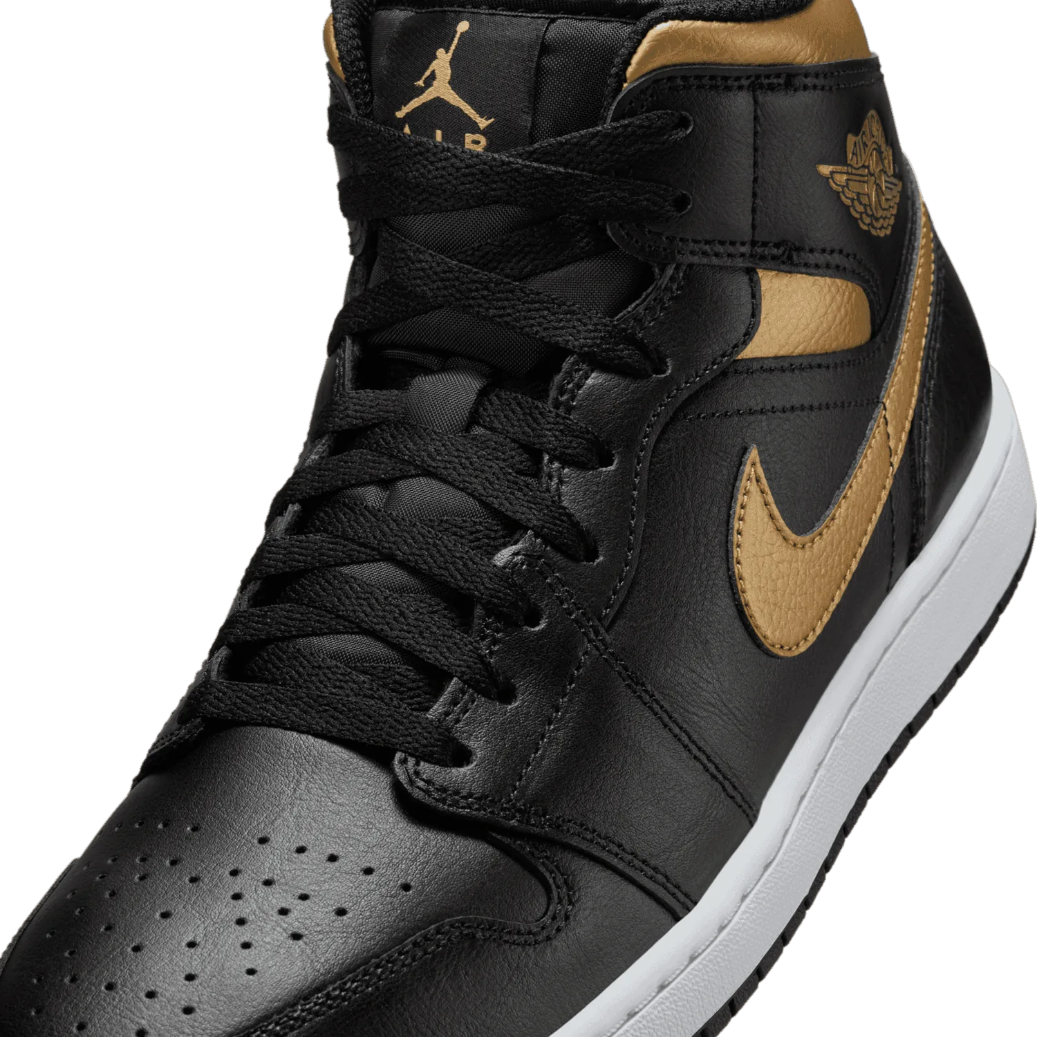 Air Jordan 1 Mid Black Gold image 5