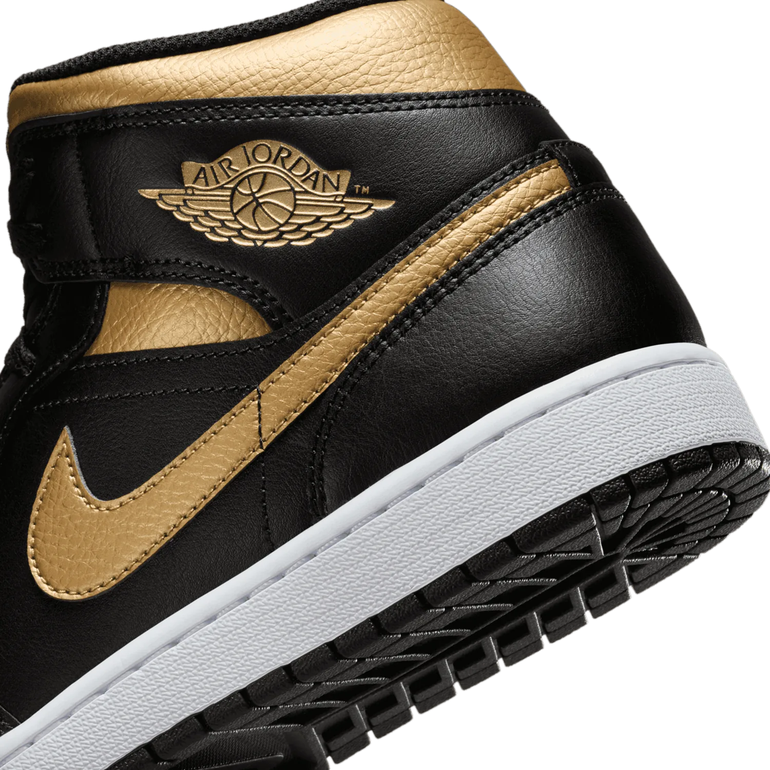 Air Jordan 1 Mid Black Gold image 6