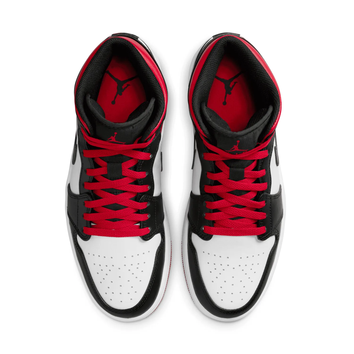 Air Jordan 1 Mid White Gym Red Black image 3