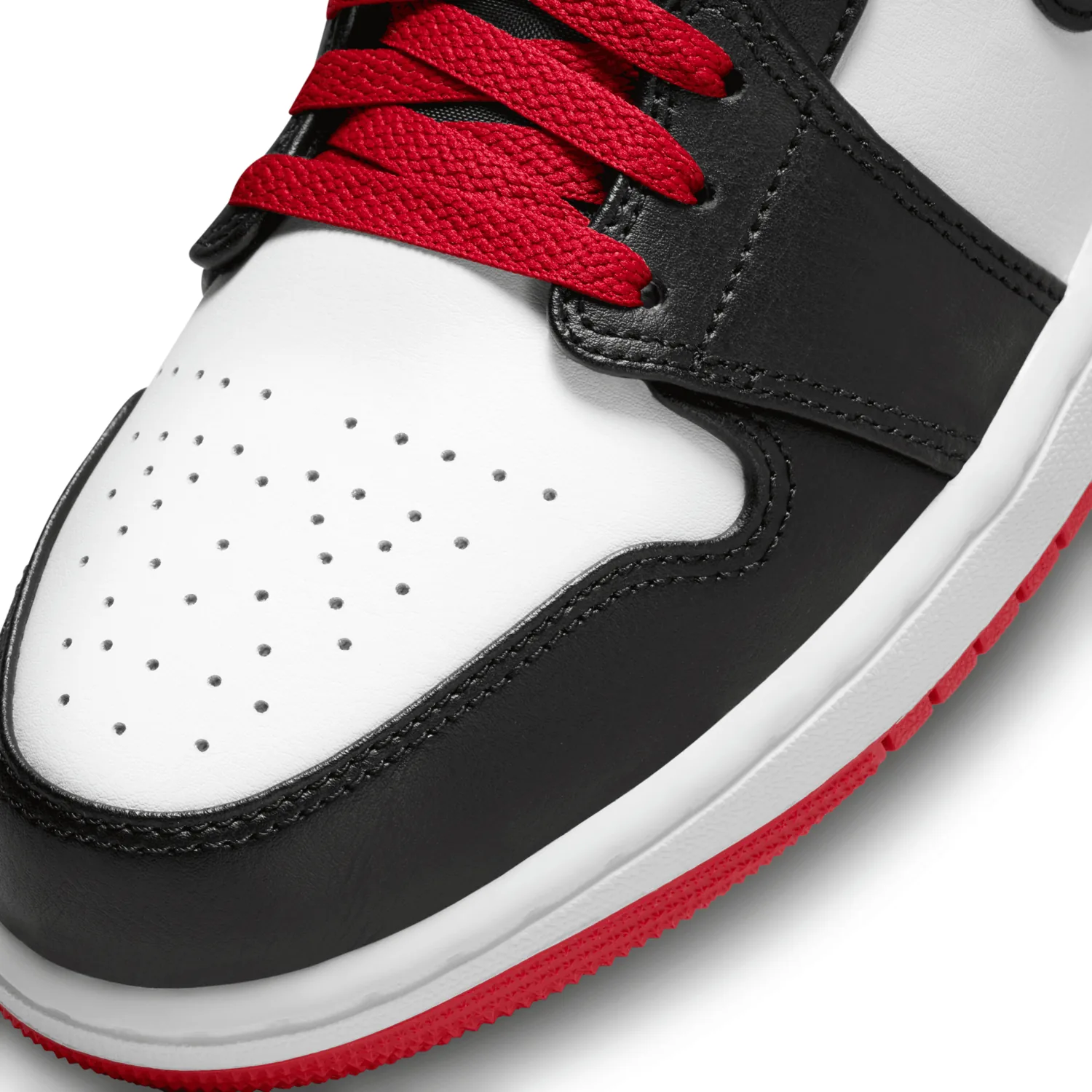 Air Jordan 1 Mid White Gym Red Black image 5