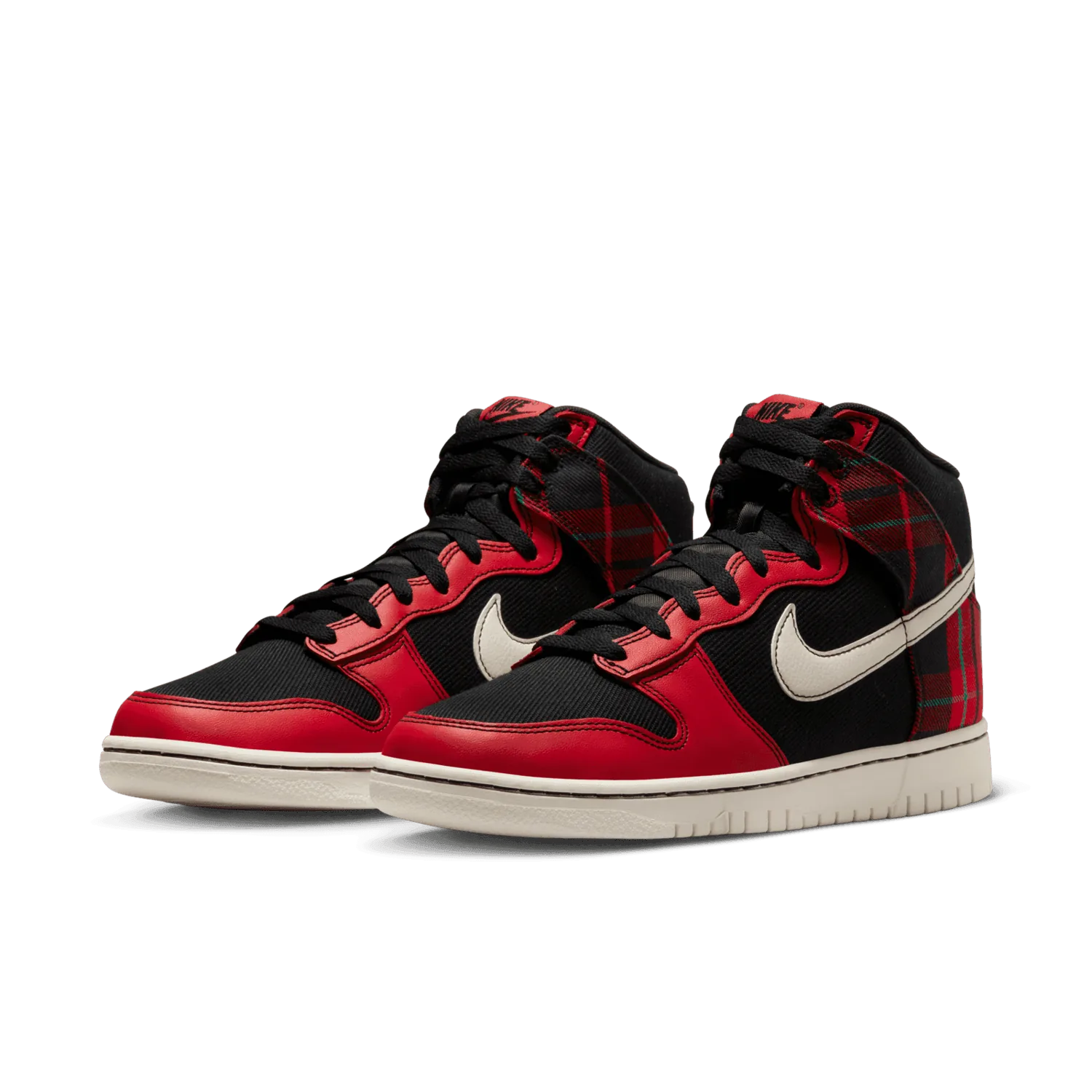 Nike Dunk High Tartan Black Red Plaid image 4