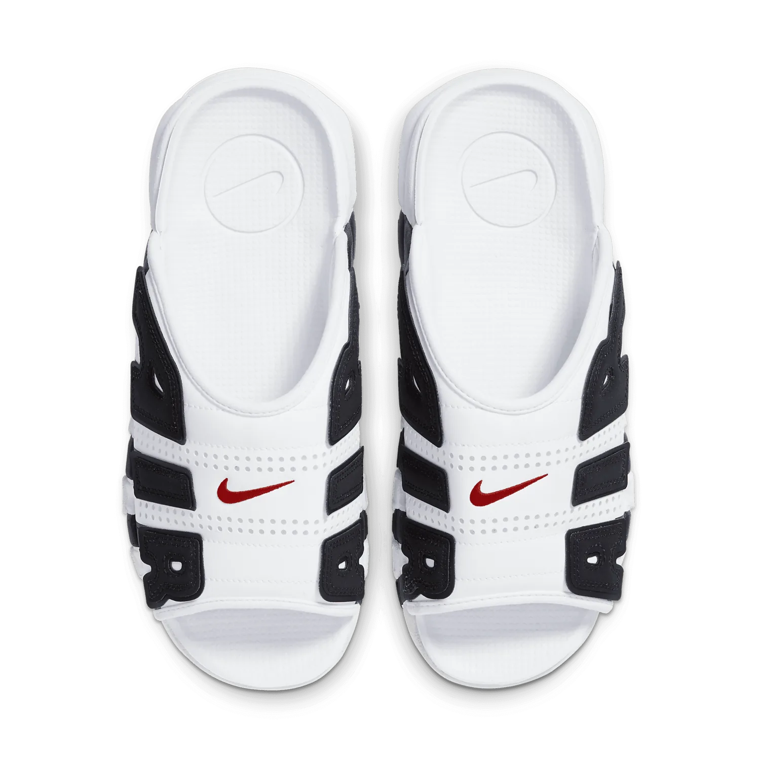 Nike Air More Uptempo Slide White Varsity Red Black image 3