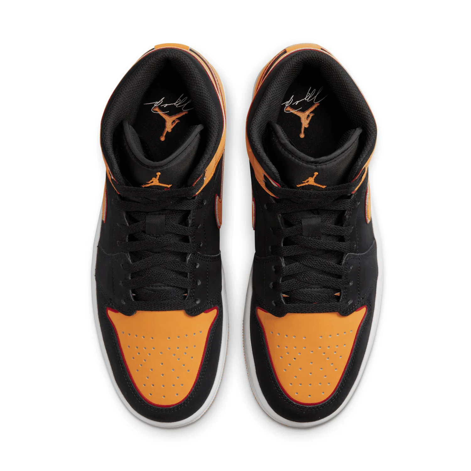Air Jordan 1 Mid SE Black Vivid Orange Cardinal Red image 4