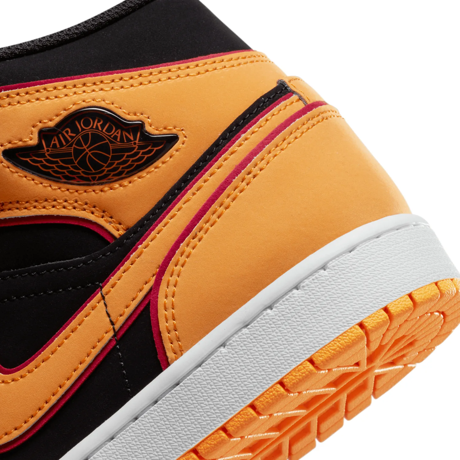 Air Jordan 1 Mid SE Black Vivid Orange Cardinal Red image 8