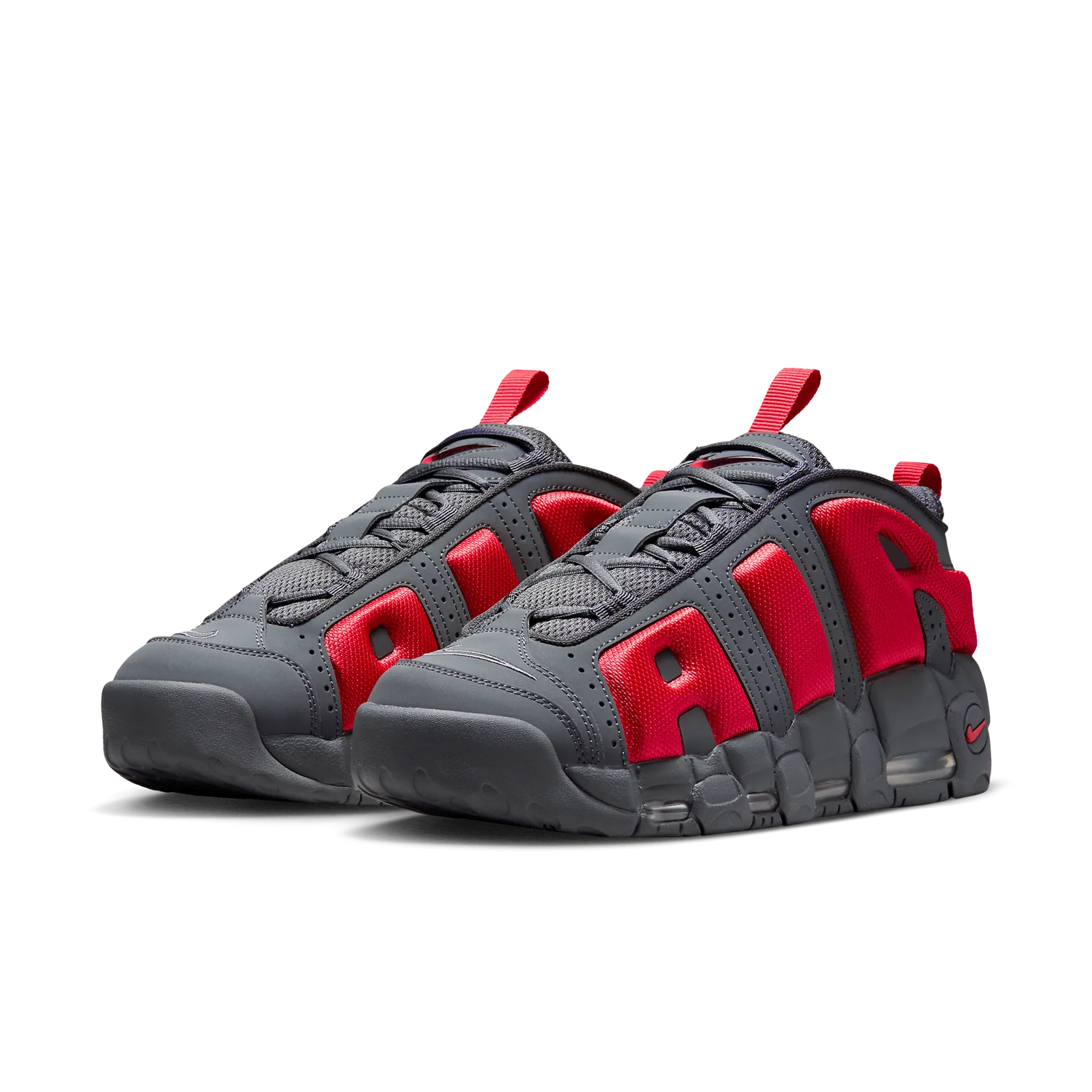 Nike Air More Uptempo Low Dark Grey Light Crimson image 3