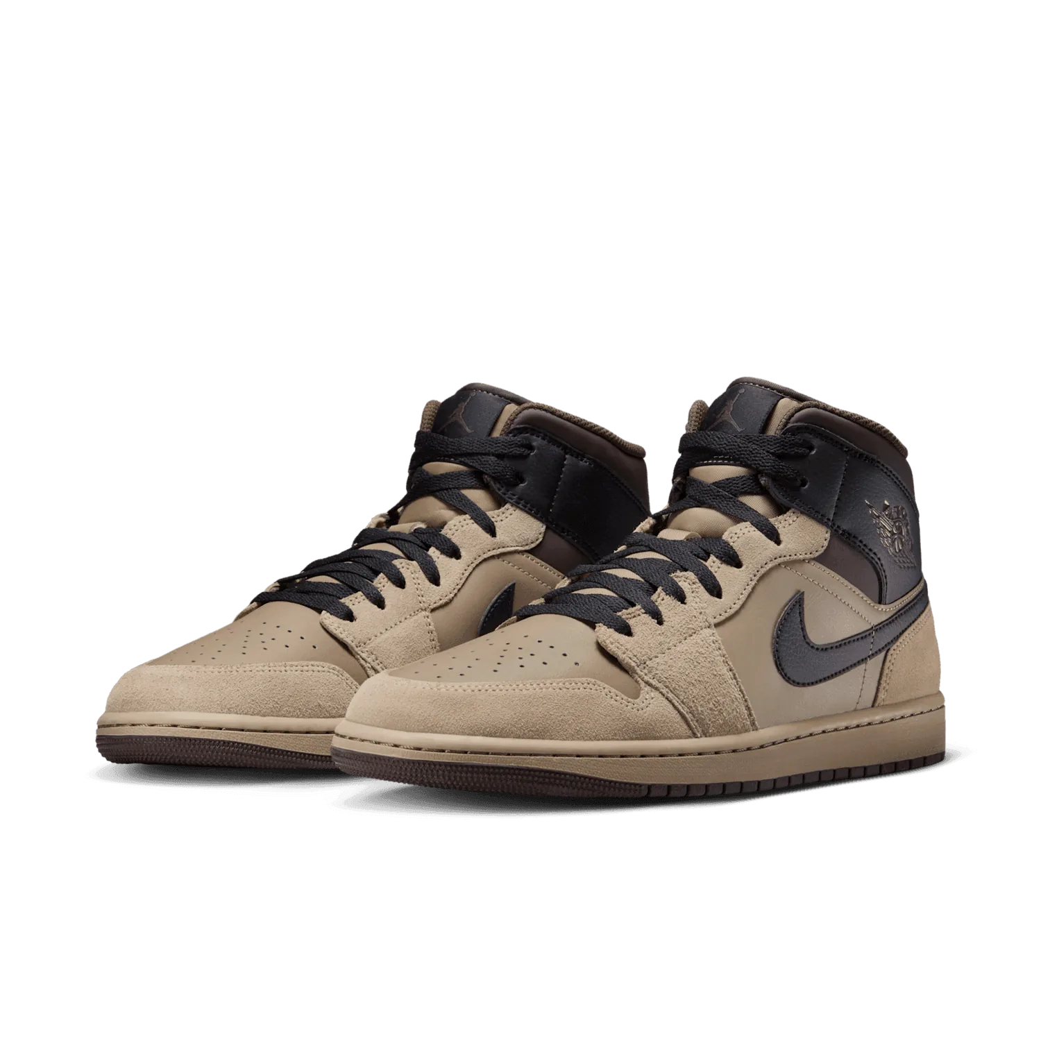 Air Jordan 1 Mid Khaki Black image 3