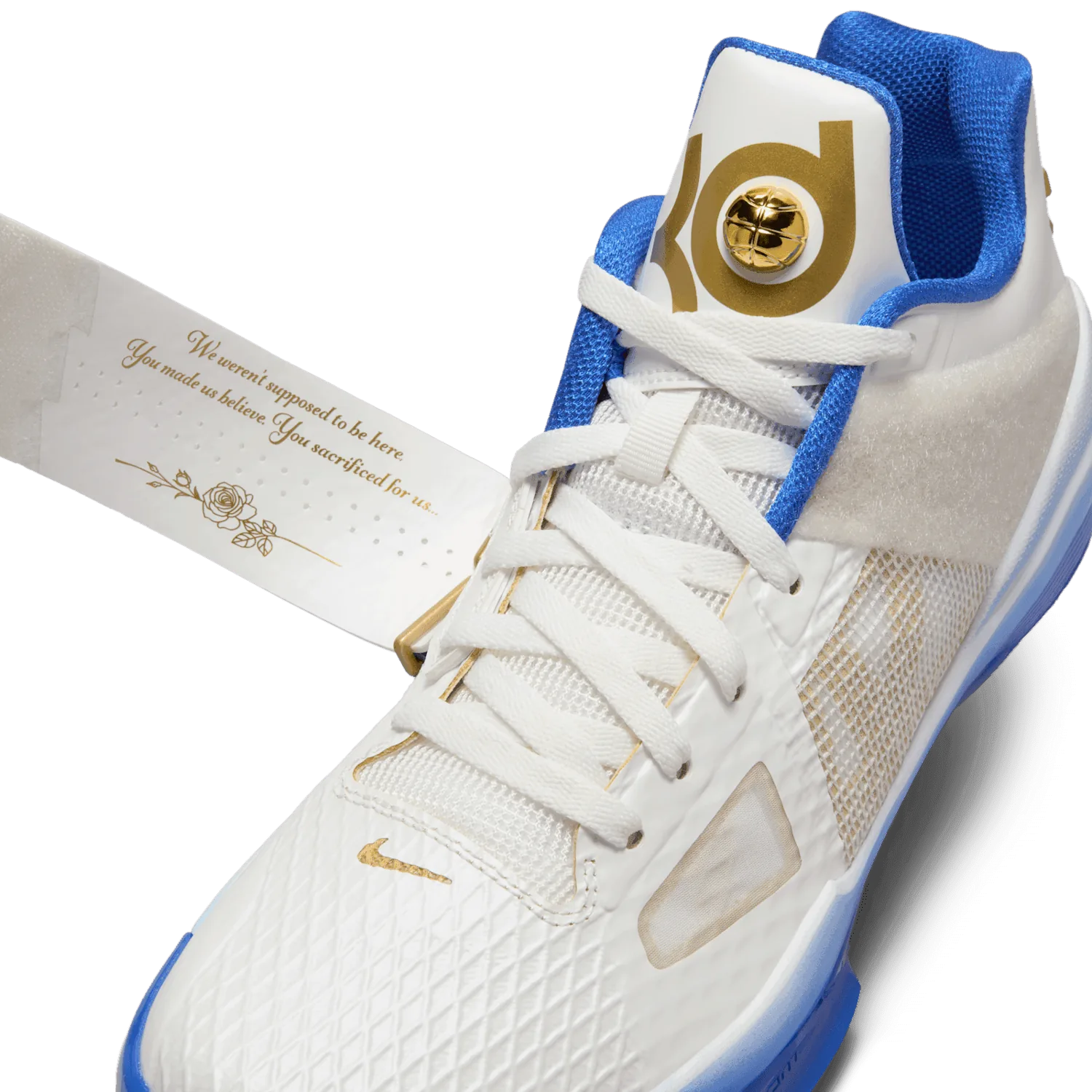 Nike KD 4 White Royal Gold image 13