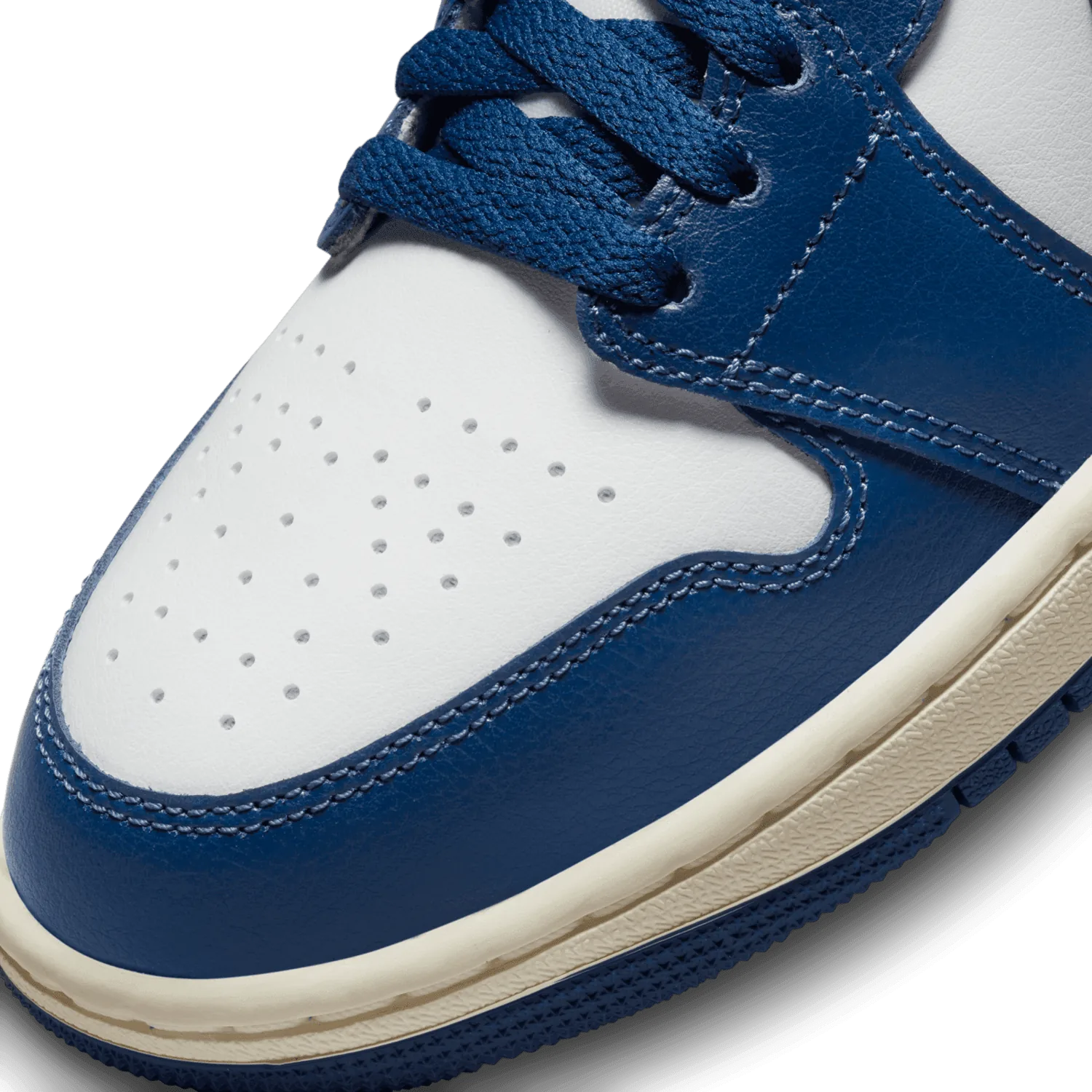 Air Jordan 1 Mid White French Blue Gym Red (W) image 6