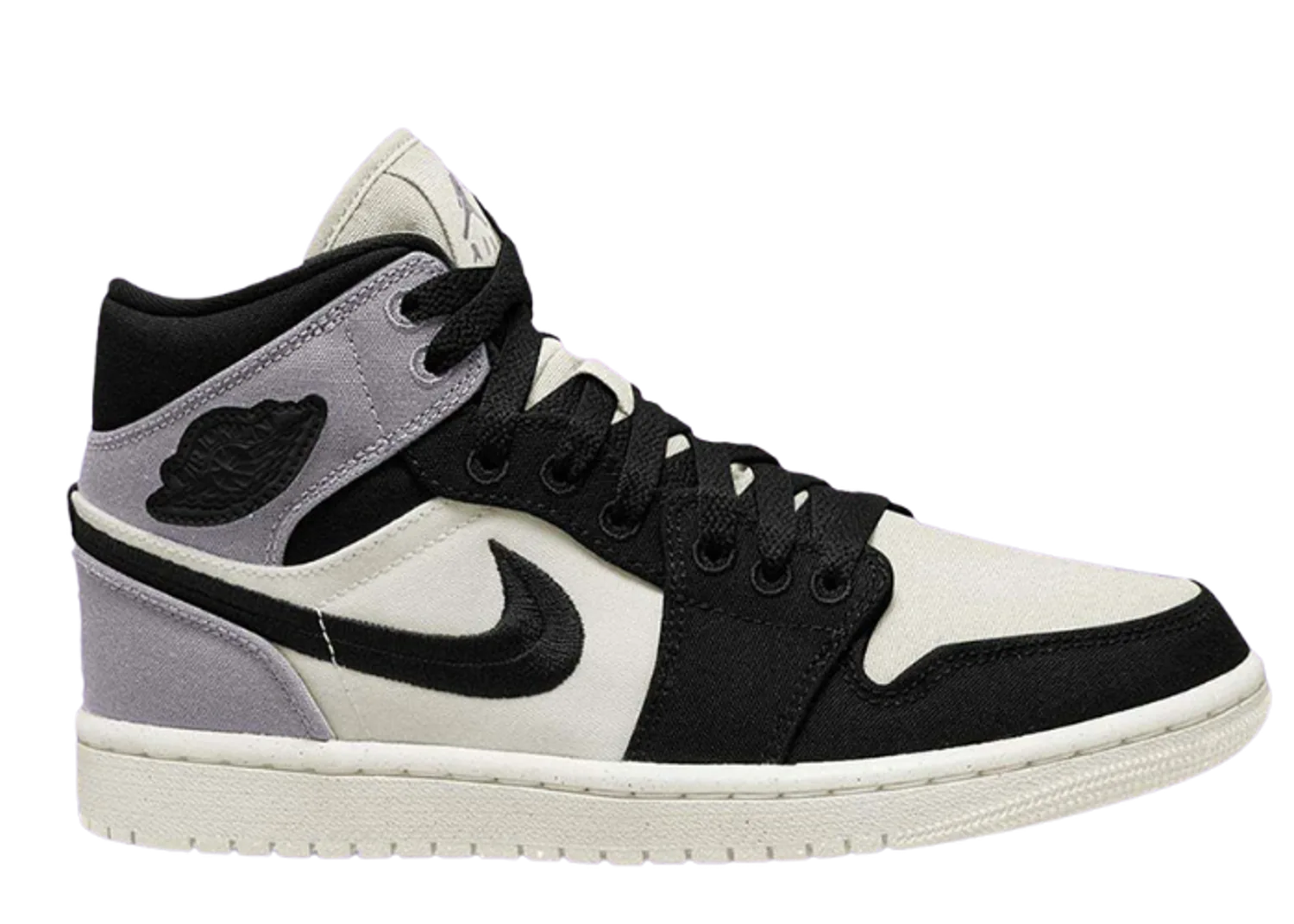 Air Jordan 1 Mid SE Canvas Black Light Steel Grey (W)