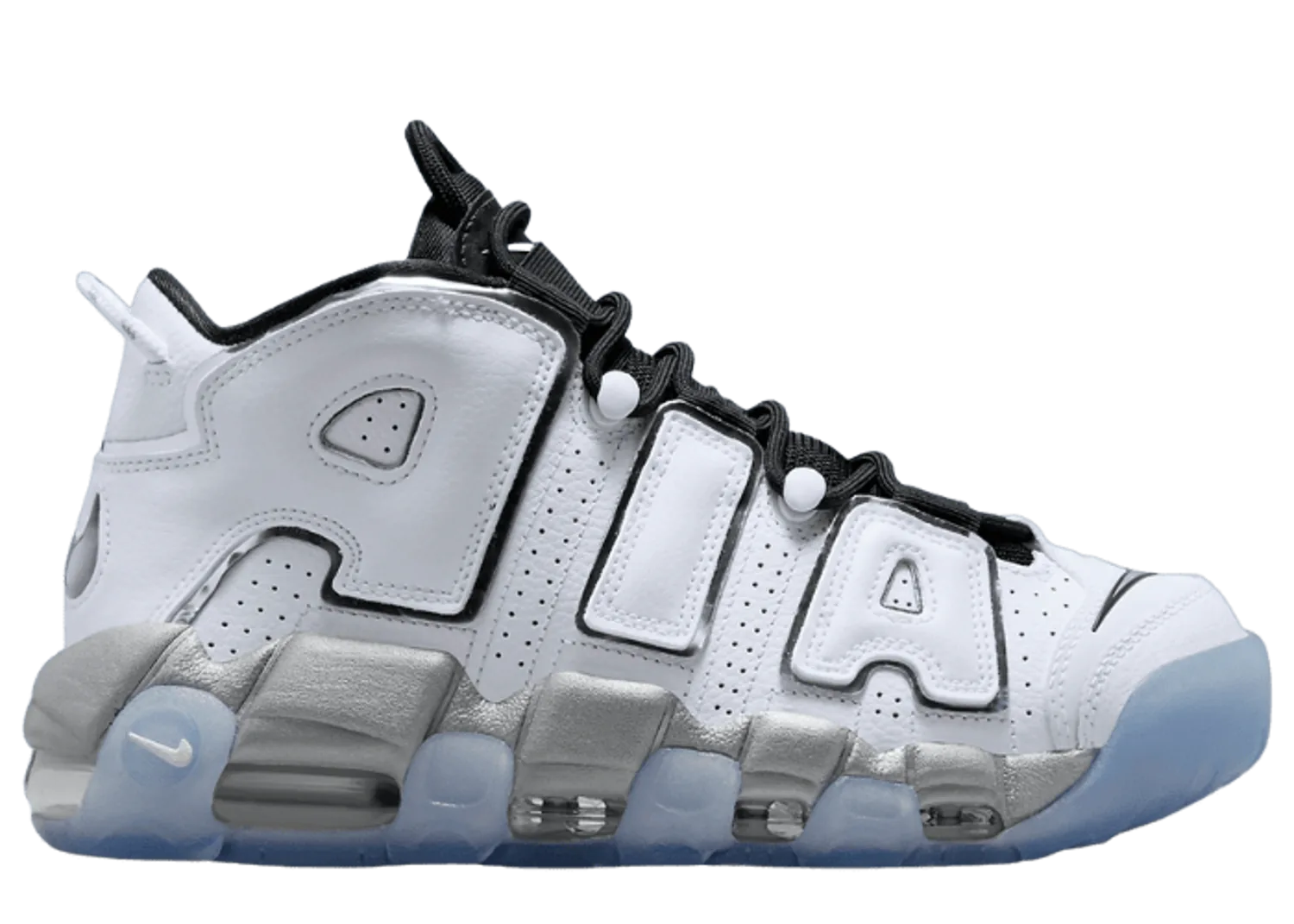 Nike Air More Uptempo White Metallic Silver Clear (W)