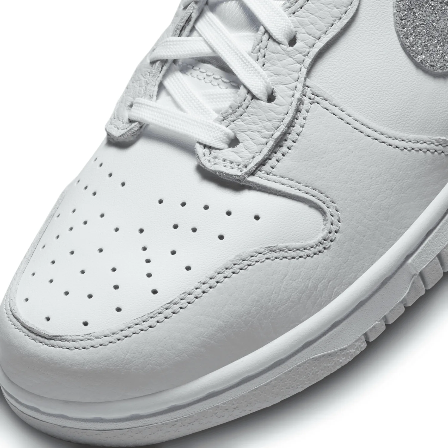 Nike Dunk High Glitter Swoosh White Grey Fog (W) image 2