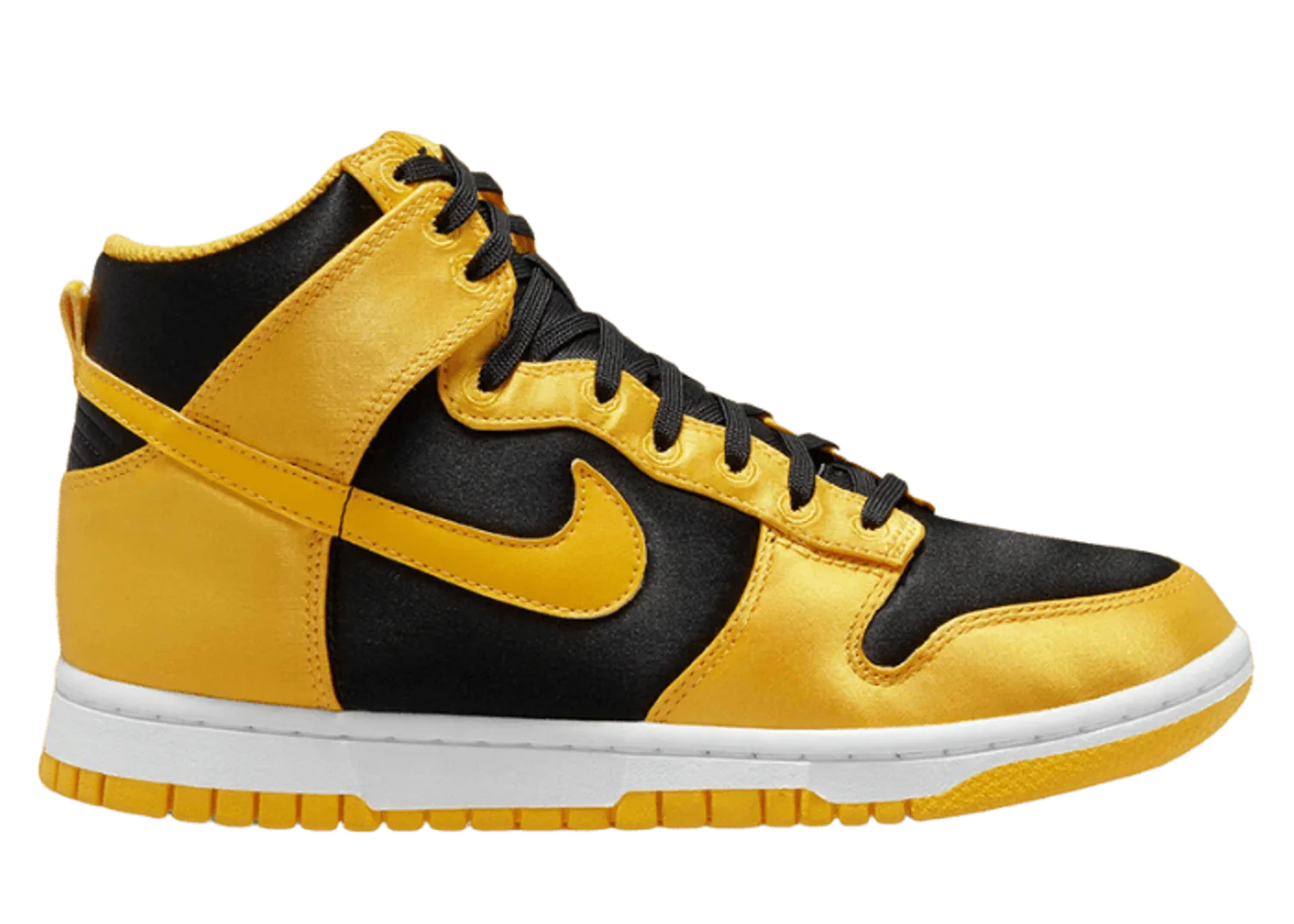 Nike Dunk High Satin Black Varsity Maize (W)