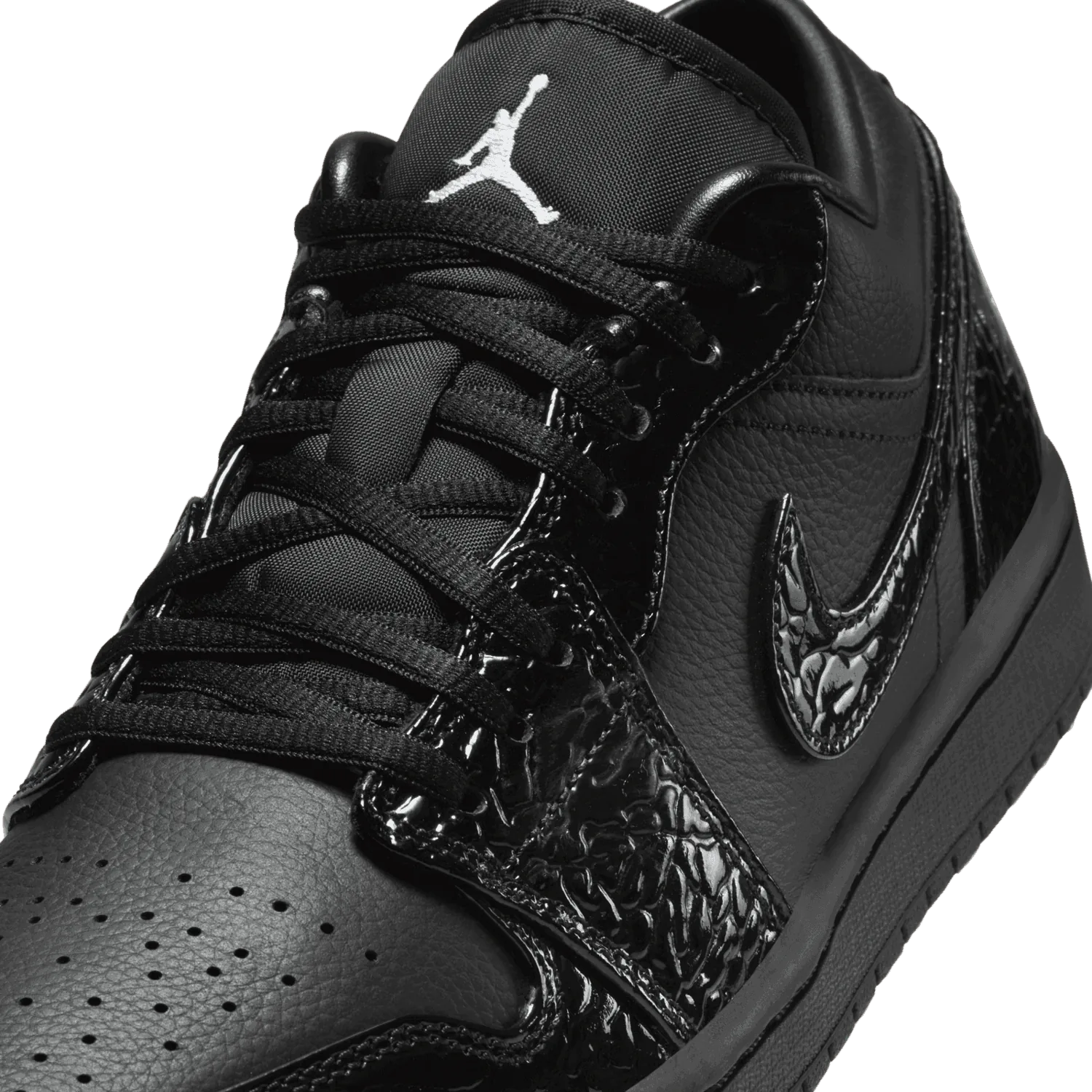 Air Jordan 1 Low SE Patent Elephant Black (W) image 6